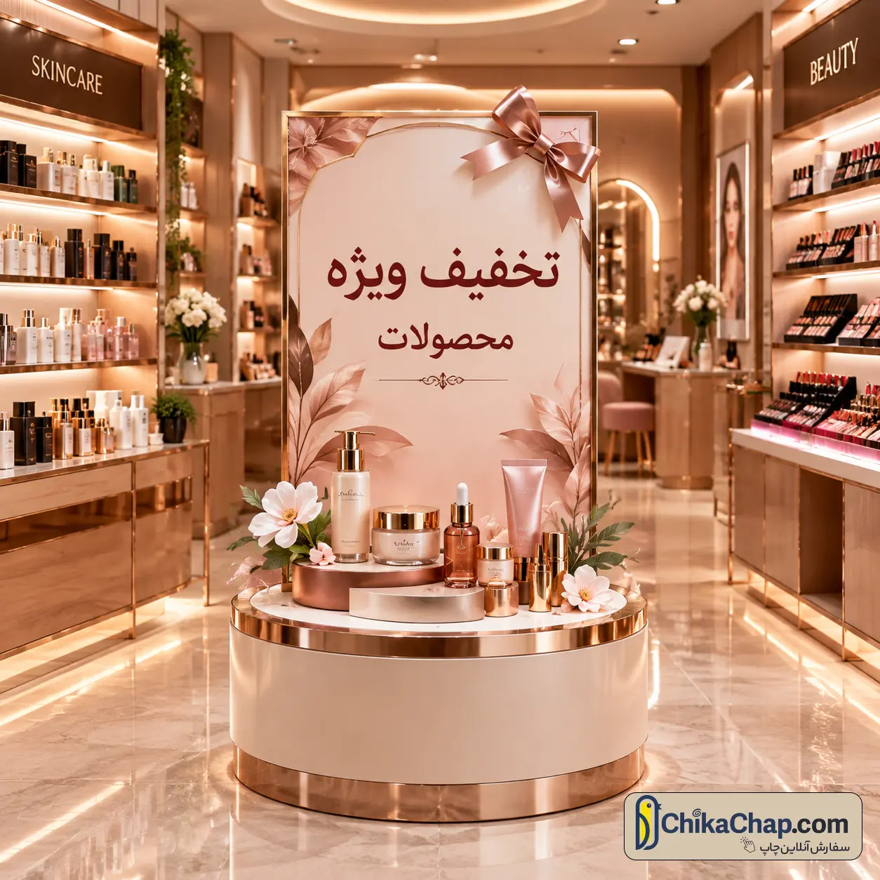 چاپ فوم برد تبلیغاتی فروشگاهی با طراحی شیک و لوکس